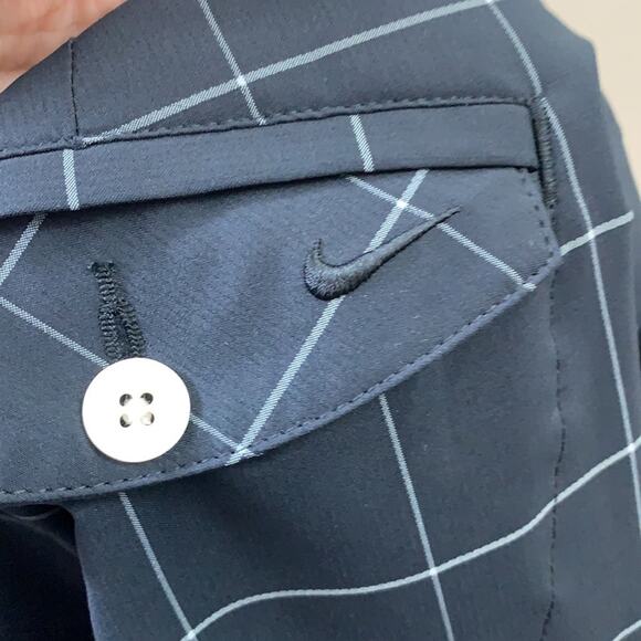 Nike Golf Dri-Fit Windowpane Plaid Black/White Cropped Capris Pants - Picture 4 of 8